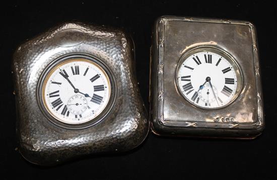 Two Goliath pocket watches in silver-mounted watch stands